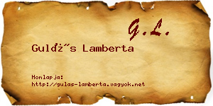 Gulás Lamberta névjegykártya